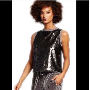 NWT Who What Wear Thunder Sequin Top
